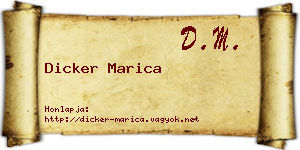 Dicker Marica névjegykártya